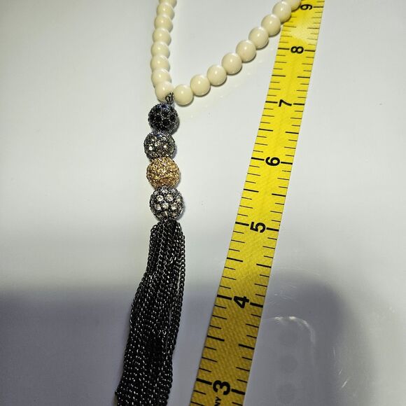 **Final Sale** Stella & Dot Revival Tassel Necklace Multi Tone Glass Vntg 36" - Picture 7 of 14